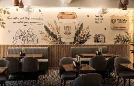 Velora Coffee House - Warm Interior Seating & Café Culture